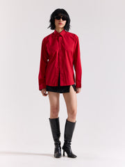 Cherry Red Poplin Shirt